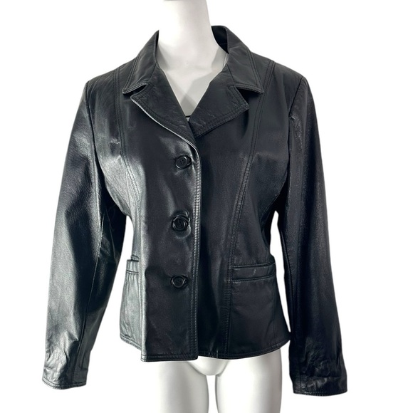 the leather ranch Jackets & Blazers - The Leather Ranch Le Ranch du Cuir Leather Black Jacket Canadian Size 4